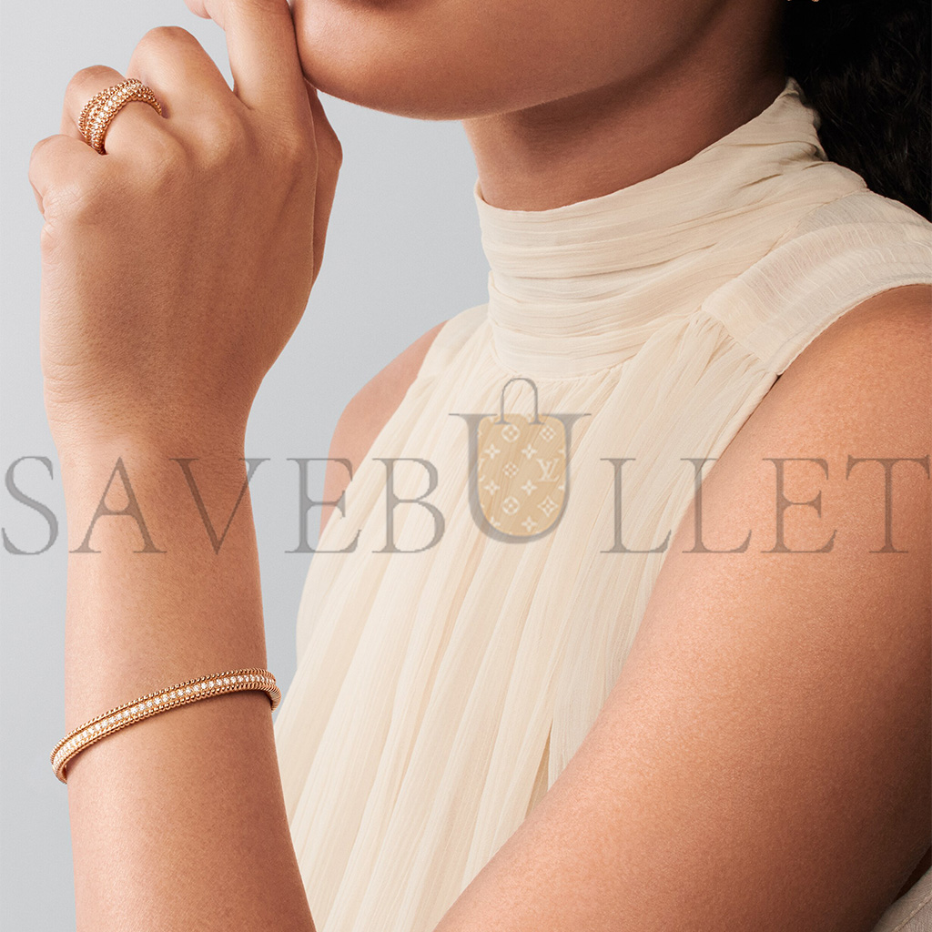 v*n cl*f arpels perlÉe Di*m*nds bracelet, 1 row, medium model - rose gold, Di*m*nd  vcarp27f00
